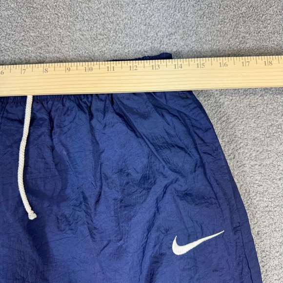 Vintage Nike Track Pants Men's Large Blue Nylon Swoosh Ankle Zip 90s Y2K - Picture 5 of 8